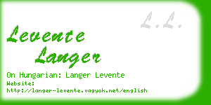 levente langer business card